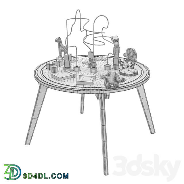 Crate and Barrel Kids Wooden Activity Table 3D Models