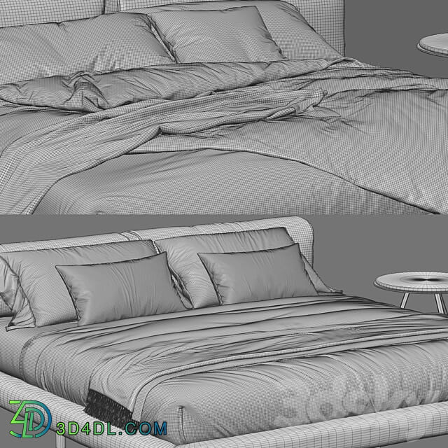 Living Divani Softwall Bed Bed 3D Models