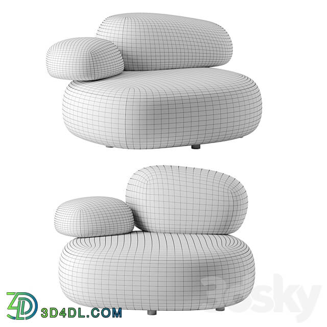 Pebble Rubble sofa by Moroso set 4 3D Models