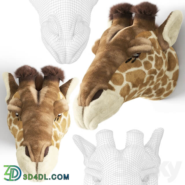 ANIMAL HEAD WALL BUSTS Elephant Giraffe Hare Lion Miscellaneous 3D Models