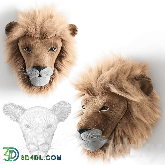 ANIMAL HEAD WALL BUSTS Elephant Giraffe Hare Lion Miscellaneous 3D Models