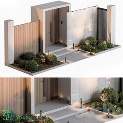 Outdoor Entrance and Fence 09 3D Models 