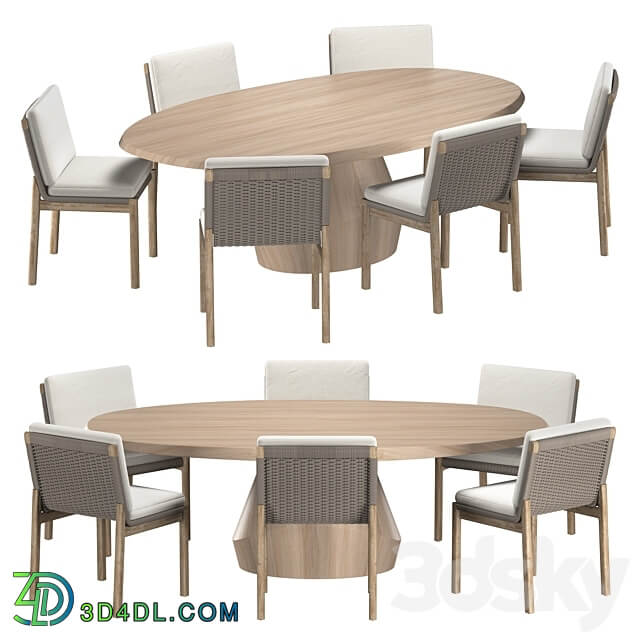 YAB DINING TABLE and MESA TEAK CHAIR Table Chair 3D Models