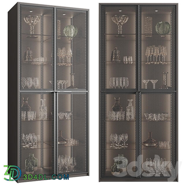 Сupboard with dishes My Design 36 Wardrobe Display cabinets 3D Models