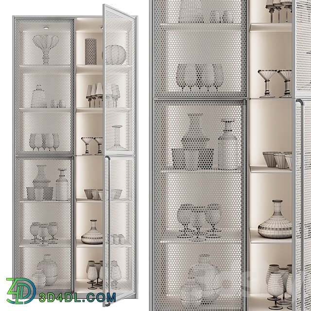 Сupboard with dishes My Design 36 Wardrobe Display cabinets 3D Models