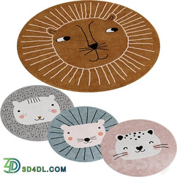 oyoy Lion rug set with three other rugs 3D Models 