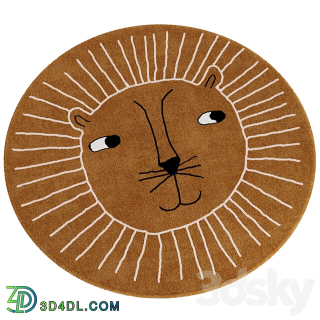 oyoy Lion rug set with three other rugs 3D Models