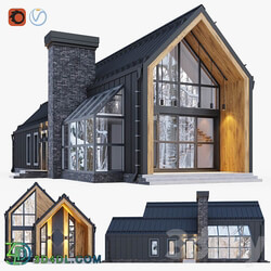 Barnhouse with stained glass windows 3D Models 