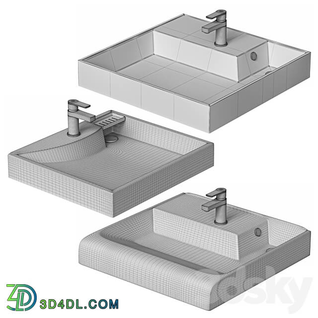 Sink above washing machine 3D Models