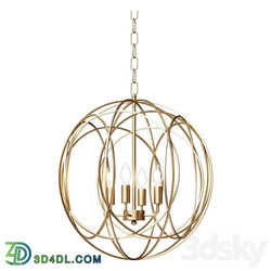 Chandelier Modern Chic Gold 4 Light Iron Chandelier Orb Chain Hanging Geometric Ceiling Lamp 