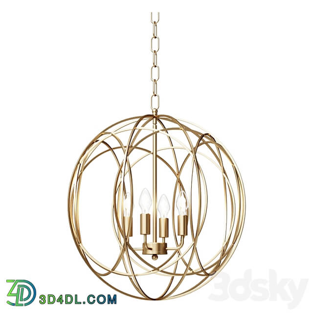 Chandelier Modern Chic Gold 4 Light Iron Chandelier Orb Chain Hanging Geometric Ceiling Lamp