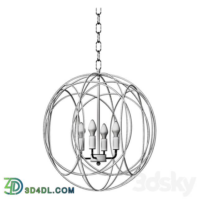 Chandelier Modern Chic Gold 4 Light Iron Chandelier Orb Chain Hanging Geometric Ceiling Lamp