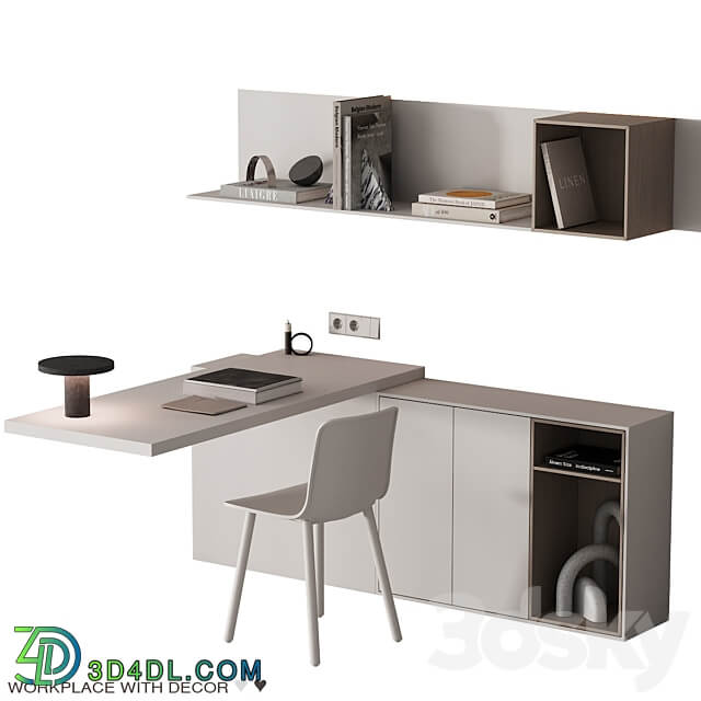 221 office furniture 07 workplace 03 minimal warm white 00 3D Models