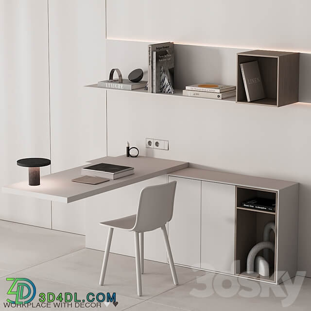 221 office furniture 07 workplace 03 minimal warm white 00 3D Models