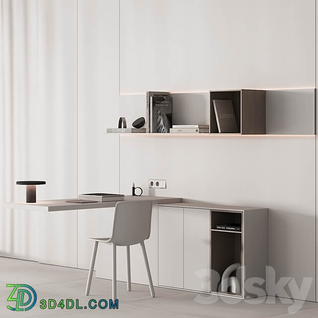 221 office furniture 07 workplace 03 minimal warm white 00 3D Models