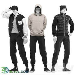 male mannequins with clothes 0.5 3D Models 