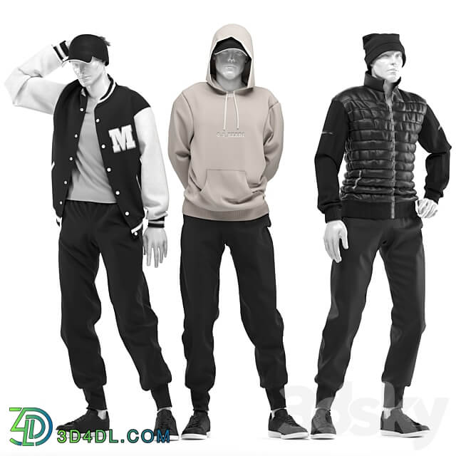 male mannequins with clothes 0.5 3D Models