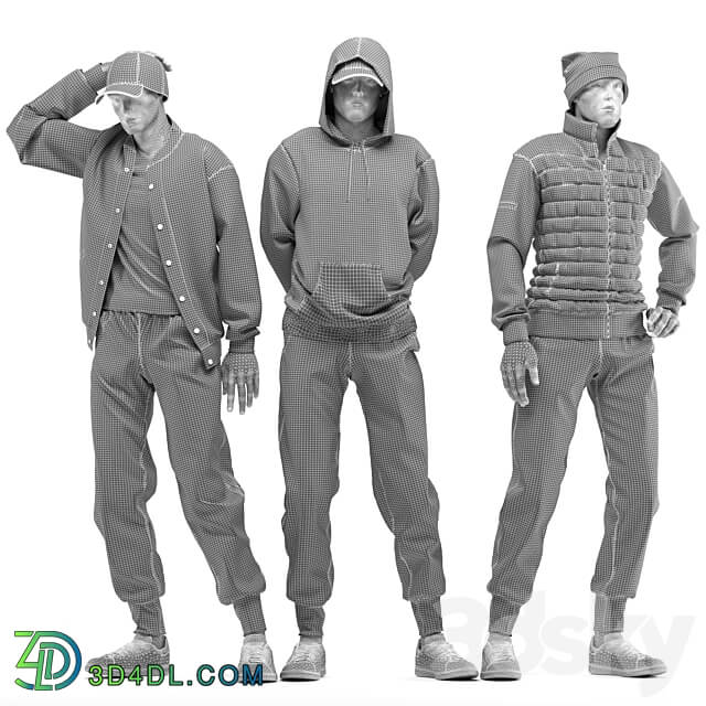 male mannequins with clothes 0.5 3D Models