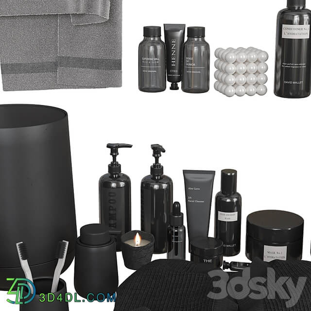 Bathroom decorative set Nova One black