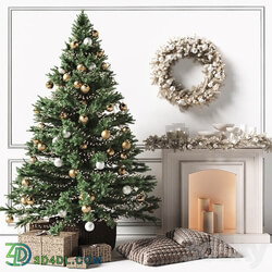 Christmas tree with a fireplace 