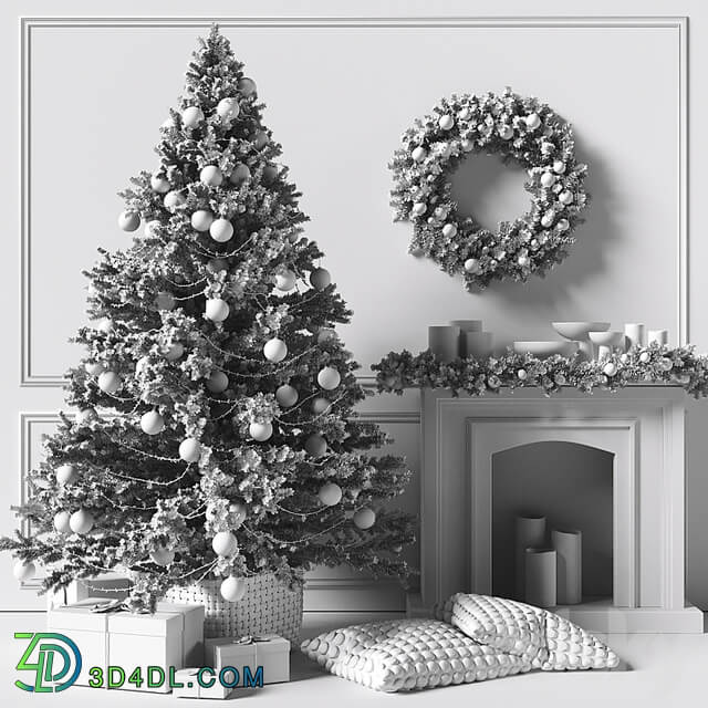 Christmas tree with a fireplace