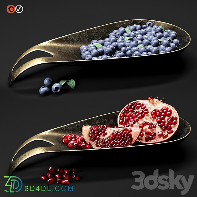 Dish with berries and fruits