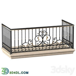 Classic balcony with wrought iron railing.Modern balcony Forged Fence 