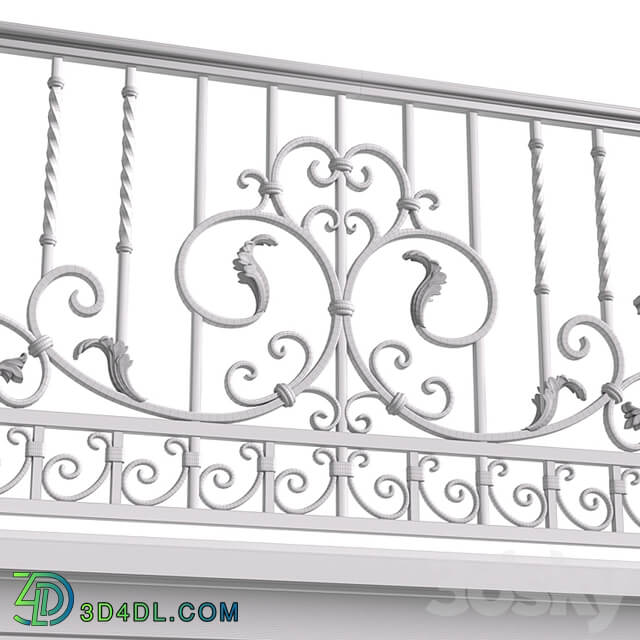 Classic balcony with wrought iron railing.Modern balcony Forged Fence