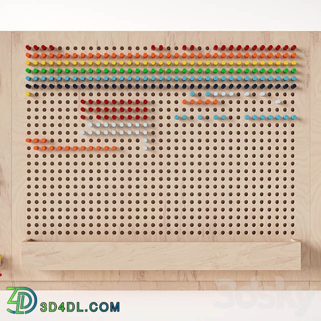 Interactive game board (busyboard) for a children&#39;s room