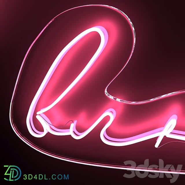 Neon text 07 love