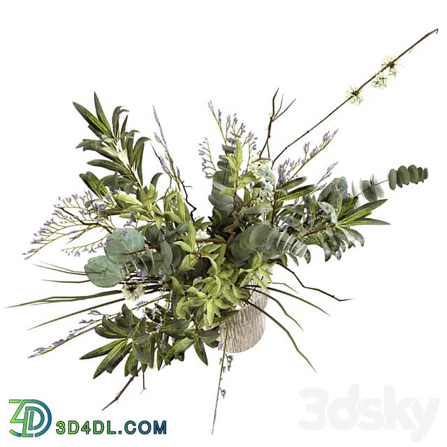 Bouquet of greenery, branches, eucalyptus and olive