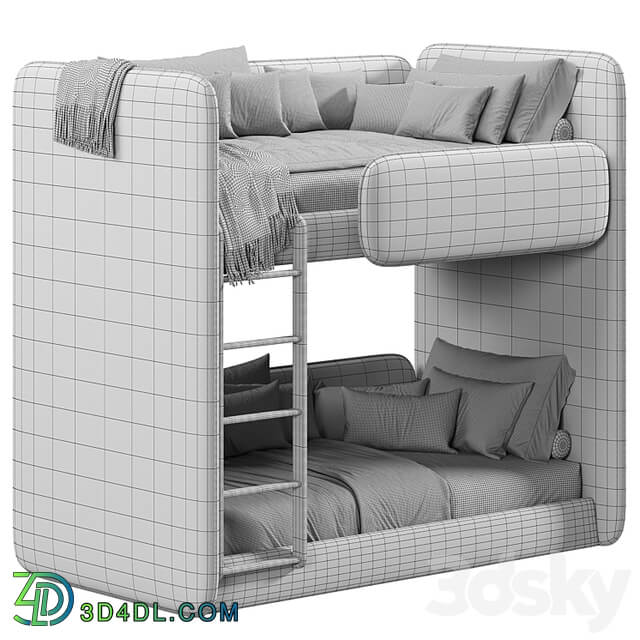 Double soft kids bed