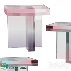 Tables Made With Dyed Acrylic Resin 