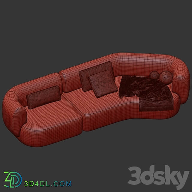 Modular sofa HUG Modular Sofa Composition 01