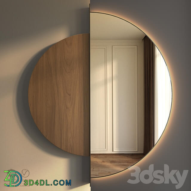 Wall mirror Half moon mirror