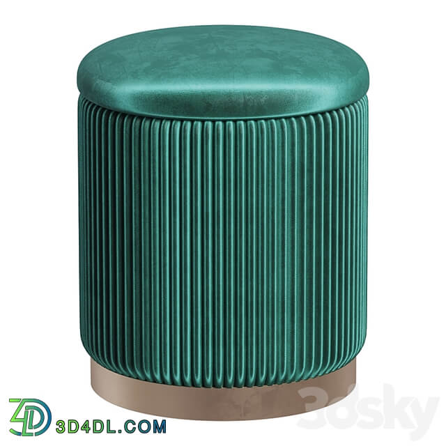 Pouffe with drawer Beatrice Glossy Velor in 4 colors