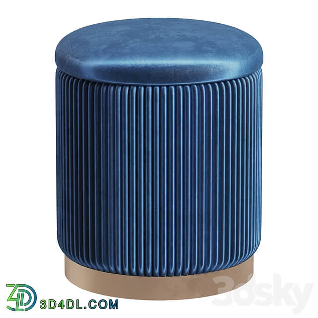 Pouffe with drawer Beatrice Glossy Velor in 4 colors