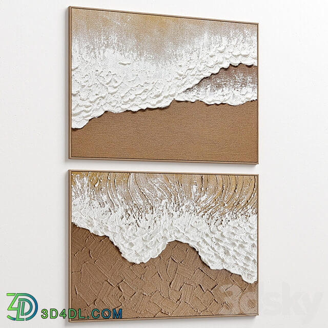 Large Panoramic Relief Plaster Wall Art C 837