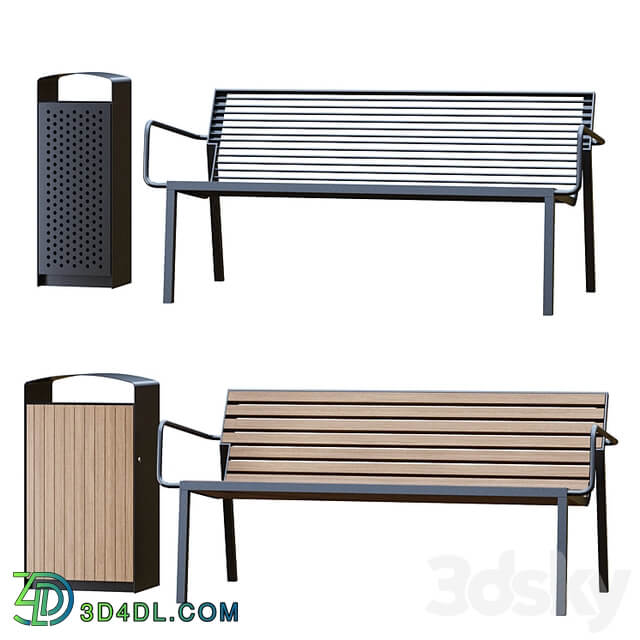 Park Benches, Urn and Direction Signs by mmcite