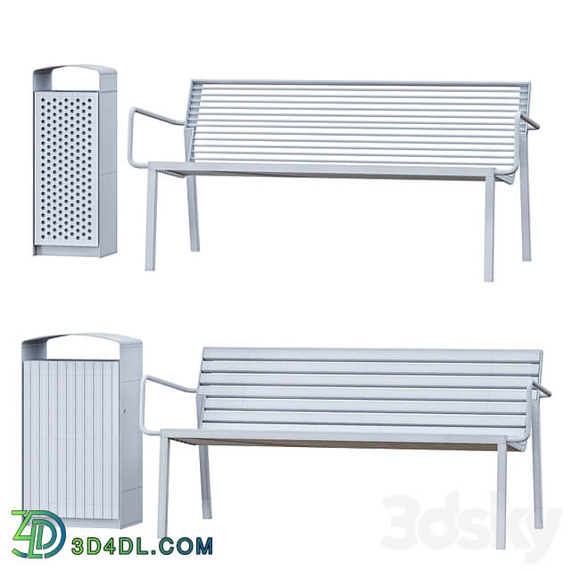 Park Benches, Urn and Direction Signs by mmcite