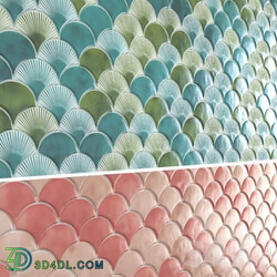 Radial Fish Scale Tiles 