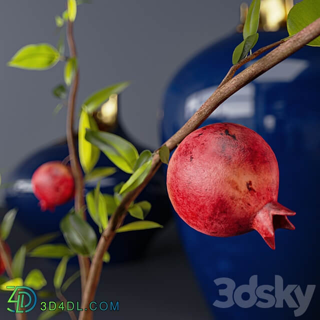 Artipieces Akia vase set with pomegranate branches