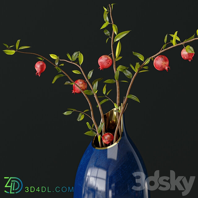 Artipieces Akia vase set with pomegranate branches