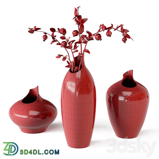 Artipieces Akia vase set with pomegranate branches