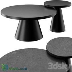 SALONTAFEL LEEDS ROND ZWART KERAMIEK COFFEE AND SIDE TABLE 