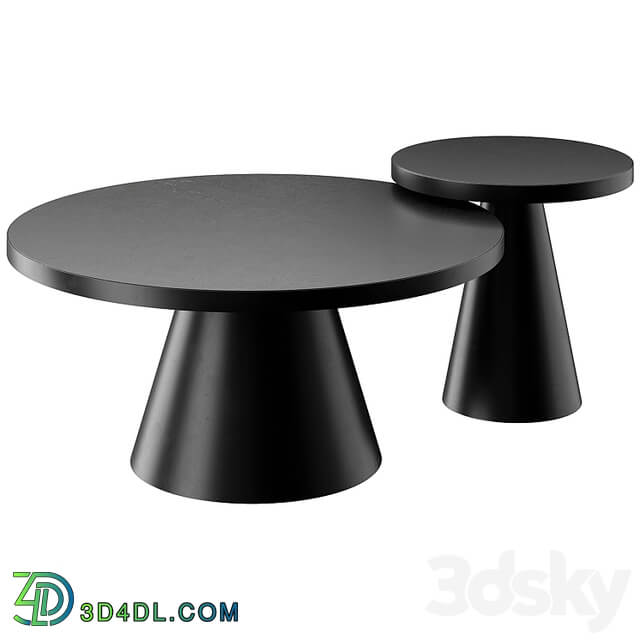 SALONTAFEL LEEDS ROND ZWART KERAMIEK COFFEE AND SIDE TABLE