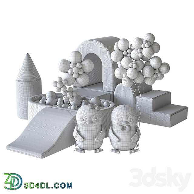 KIDKII Lux Foam Play Set with Ball Pit for kids and cute little penguins