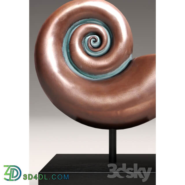 Nautilus Shell Bronze figurine patina copper ammonite decor shell Other decorative objects 3D Models