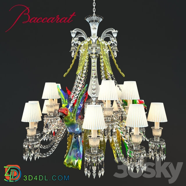 Baccarat Zenith Collection with parrots Pendant light 3D Models