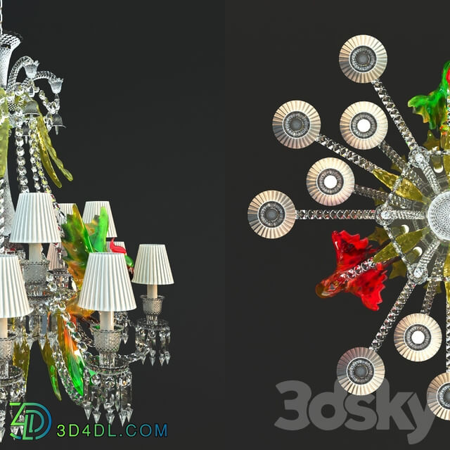 Baccarat Zenith Collection with parrots Pendant light 3D Models